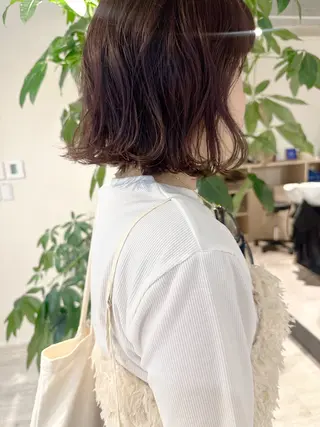 ミディアム カラー シェアサロンコネクト所属・Chiho/ 博多/パーマ/ボブのヘアスタイル