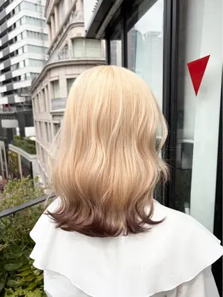 ミディアム 柔らかいハイトーン/ kizunaのヘアスタイル