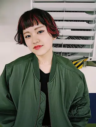 ショート カラー レイヤーカット/ パーマ/鎌田実奈歩のヘアスタイル