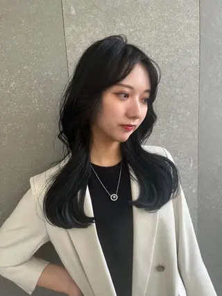 セミロング カラー 山崎/ボブ縮毛矯正 レイヤー髪質改善のヘアスタイル