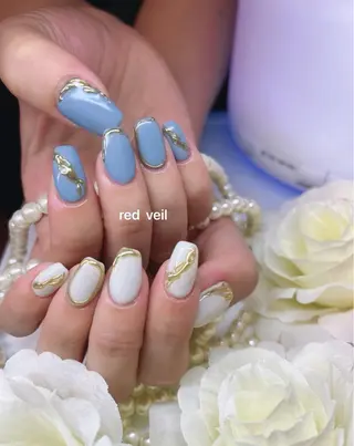 セミロング ネイル 長さ出し専門 nynaのネイルデザイン