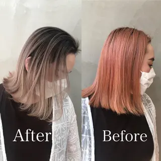 ミディアム 顔タイプ診断®︎ ミルクティーカラーのヘアスタイル