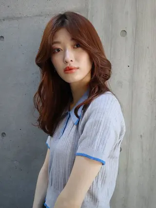 セミロング 小顔カット/髪質改善 /  店長 河井雄貴のヘアスタイル