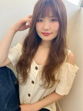 ロング カラー 藤間 帆乃夏（とうまほのかのヘアスタイル