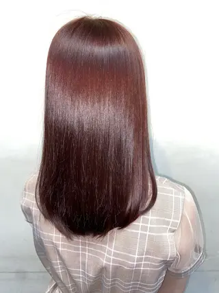 セミロング カラー 萩原 あんのヘアスタイル