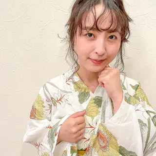 ミディアム カラー ヘアアレンジ SHANTi 飯塚 ヘアセット/髪質改善のヘアスタイル