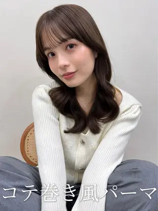 セミロング パーマ 韓国風パーマ/ヘア セット/店長みづきのヘアスタイル