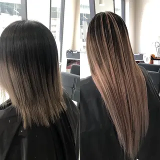 ロング カラー ヘアアレンジ 下妻 カラーエクステ難波のヘアスタイル