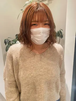 ミディアム カラー パーマ riria/ボブ /ブラウンカラー🎀のヘアスタイル