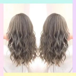 ロング カラー れん/ハイトーン /エクステ/韓国風のヘアスタイル