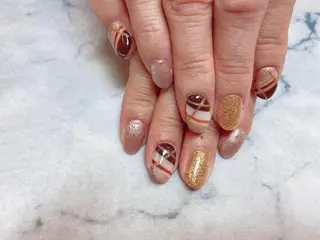 ネイル ネイルリボン 受付スタッフのネイルデザイン