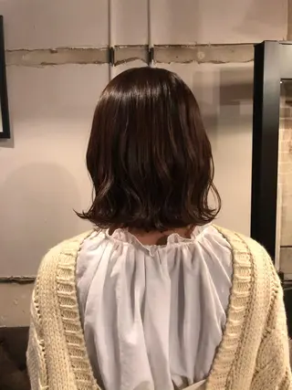 ミディアム ✨色持ちの良い艶 カラー✨蟹江真世のヘアスタイル