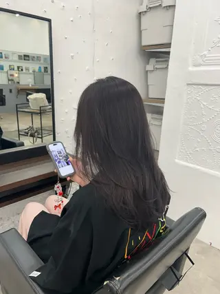 ミディアム カラー レイヤー/ボブ/透明 感カラー/佐藤奈由のヘアスタイル