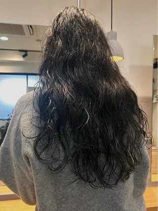 ロング カラー パーマ デザインカット/ パーマ/nanaのヘアスタイル