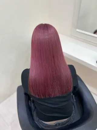 ロング カラー ヘアアレンジ 韓国レイヤー&ピンク 艶髪🩶maikoのヘアスタイル