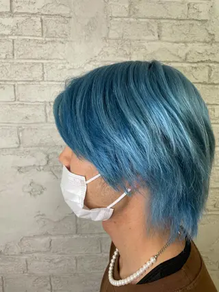 ショート カラー メンズ ブリーチ特化 ハイトーンRYOYAのヘアスタイル