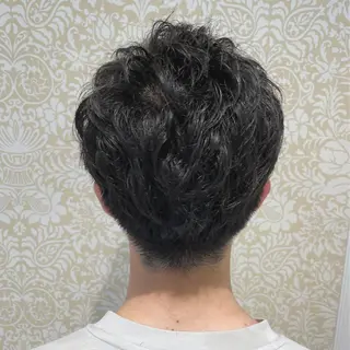 ショート パーマ メンズ 髪質改善カラー💎 オオネヨシナリのヘアスタイル
