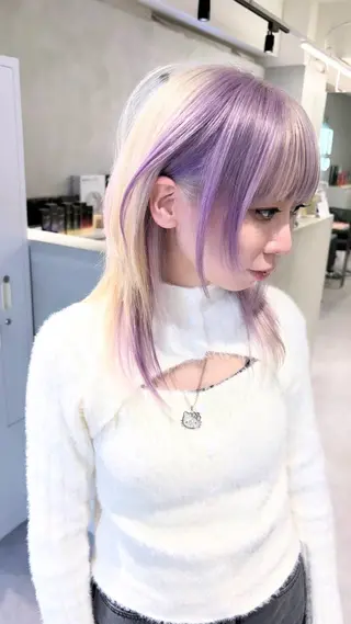 ミディアム デザインカラー 小西勇次のヘアスタイル