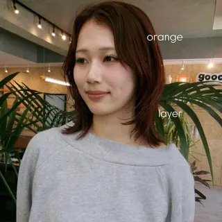 セミロング カラー arisa/暖色 /伏見/レイヤーのヘアスタイル