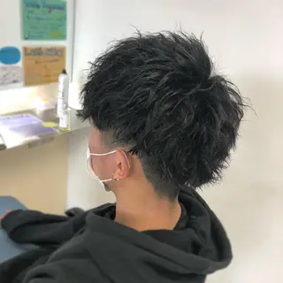 ショート パーマ メンズ 髪質改善&ハイライト 山本翔大🍋のヘアスタイル
