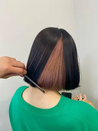 ショート カラー sunc所属・梅田l大人韓国ヘア レイヤー×艶カラーのヘアスタイル