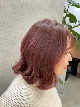 ミディアム カラー 播磨茜/谷町四丁目/ Le'a/スパニストのヘアスタイル