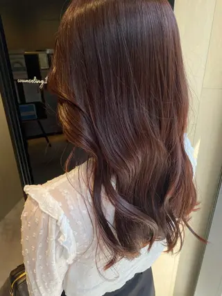 セミロング カラー ヘアアレンジ アンククロス渋谷【ANKH CROSS】所属・韓国ヘア┊︎レイヤー ┊︎haruka🌙のヘアスタイル