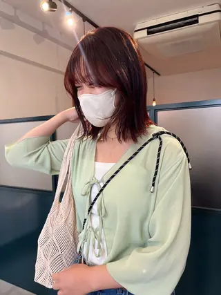 ミディアム カラー 暖色/パーマ 🌼クニトウメイのヘアスタイル