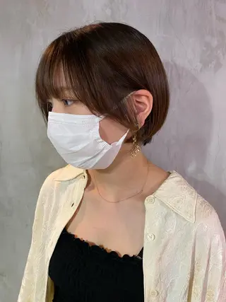 ショート カラー ヘアアレンジ 切りっぱなしボブ/ デザインカラー店長のヘアスタイル