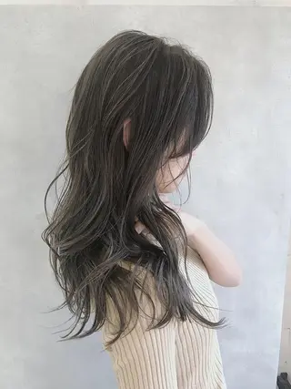 セミロング カラー _WHITE上本町 上本町店のヘアスタイル