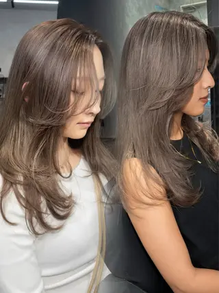 セミロング カラー ~tie.hair salon所属・Ryoka🌼倉敷/ ハイトーン/レイヤーのヘアスタイル