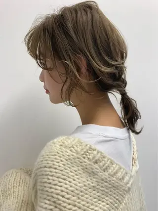 ミディアム カラー 韓国ヘア/耳ツボジュ エリー♡ayumuのヘアスタイル