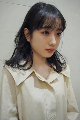 ミディアム タンバルモリパーマ 礒井メンキのヘアスタイル