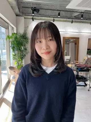 ミディアム カラー 🌟小顔カット🌟 レイヤーカットボブのヘアスタイル