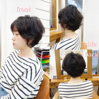 ショート パーマ newline銀座所属・👑銀座ショート/ 絶壁補正/金子涼👑のヘアスタイル