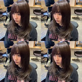 セミロング カラー レイヤー×髪質改善 マネージャー安藤光司のヘアスタイル