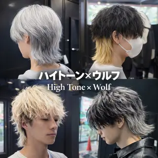 ミディアム カラー メンズ 【フェザーパーマ】 【縮毛矯正】鶴田文のヘアスタイル