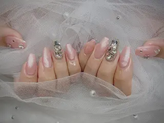 ネイル I-nailロング /ワンホン/キラキラのネイルデザイン