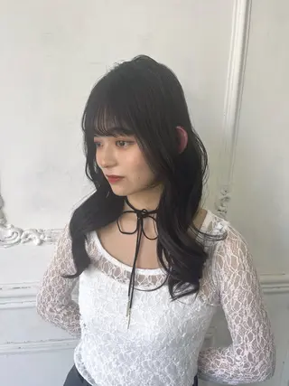 カラー ハイトーン/韓国ヘ ア/古吉かやのヘアスタイル