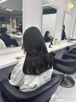 ロング カラー パーマ ヘアアレンジ メンズ キッズ ブリーチなしカラー/ ブラウン/レイヤーのヘアスタイル