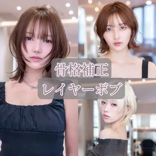 ミディアム 渋谷／タッセルボブ ／顔周り/加邊凌也のヘアスタイル