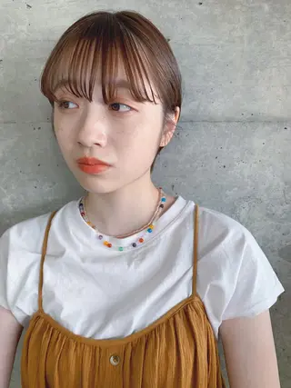 ショート カラー ボブパーマコテ巻き風 パーマNo1深江秀平のヘアスタイル