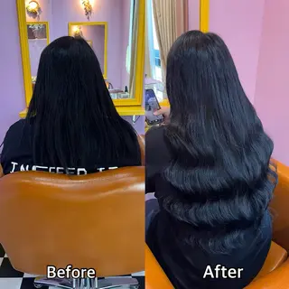 ロング シール＋ちび編み込み エクステ梅田🐨のヘアスタイル