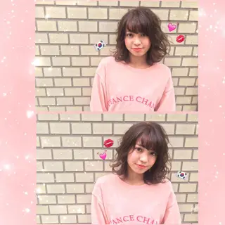 ショート ミディアム カラー 韓国ヘア得意❤︎森澤 悠佳のヘアスタイル