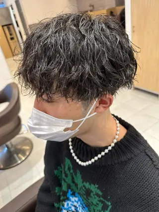 ミディアム パーマ メンズ 💈メンズ特化 美容師サキ💈のヘアスタイル