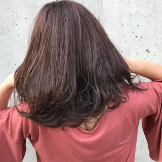 セミロング カラー ヘアアレンジ 韓国レイヤー/ミルク ティー🟤高橋　暖のヘアスタイル