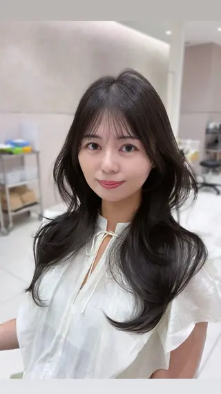 ロング 透明感カラー/似合わ せ前髪/柴田礼空のヘアスタイル