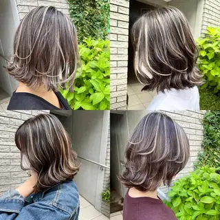 ミディアム カラー ryu  ハイライト 🐻‍❄️🖤のヘアスタイル