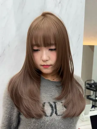 ロング カラー ダブルカラー 韓国レイヤーKYONのヘアスタイル