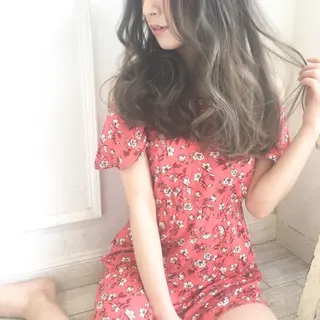 ロング カラー パーマ ヘアアレンジ ◆感動口コミ/最小顔 理論カット◆森口 峻のヘアスタイル